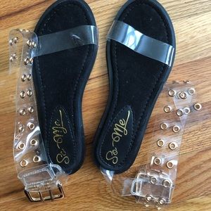 Clear strap sandals